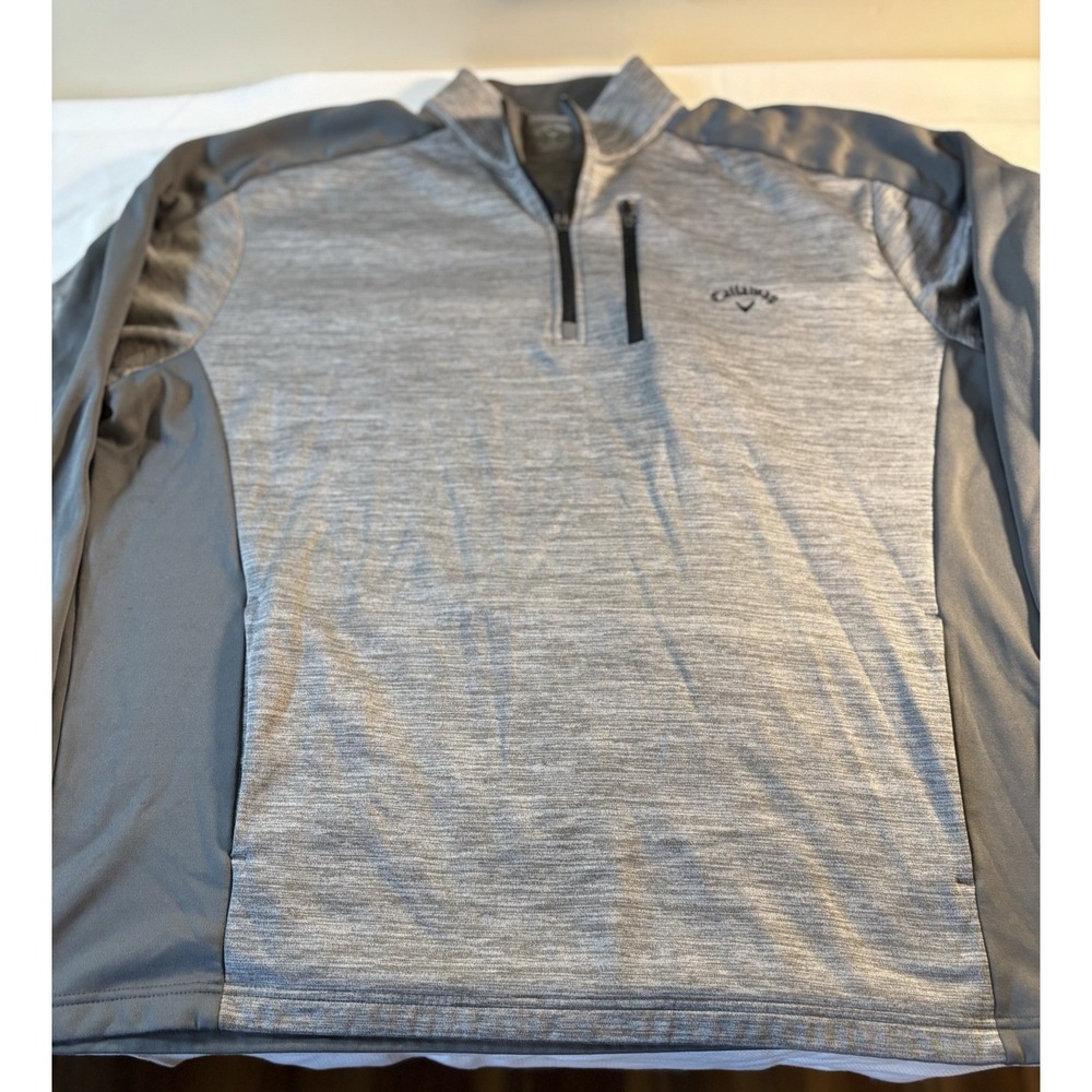 Callaway Golf 1/4 Zip Pullover Mens XXL Gray Long Sleeve Sweat Shirt Activewear - Picture 10 of 16